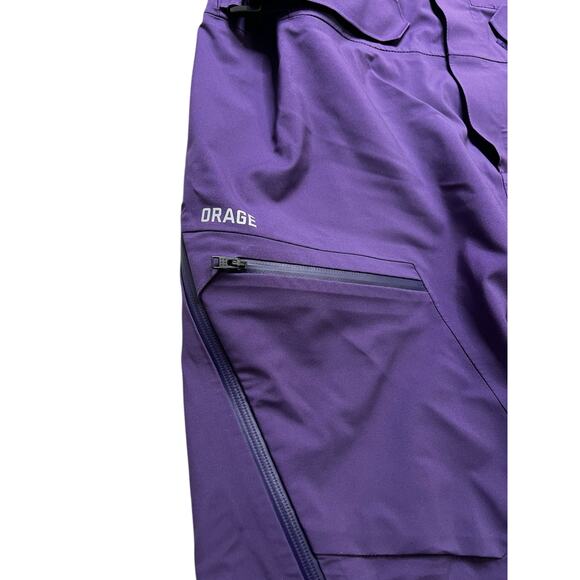 Orage Men’s Ski Snow Bib Pants Purple/Black Sz Large Waterproof Technical Shell - Picture 6 of 16